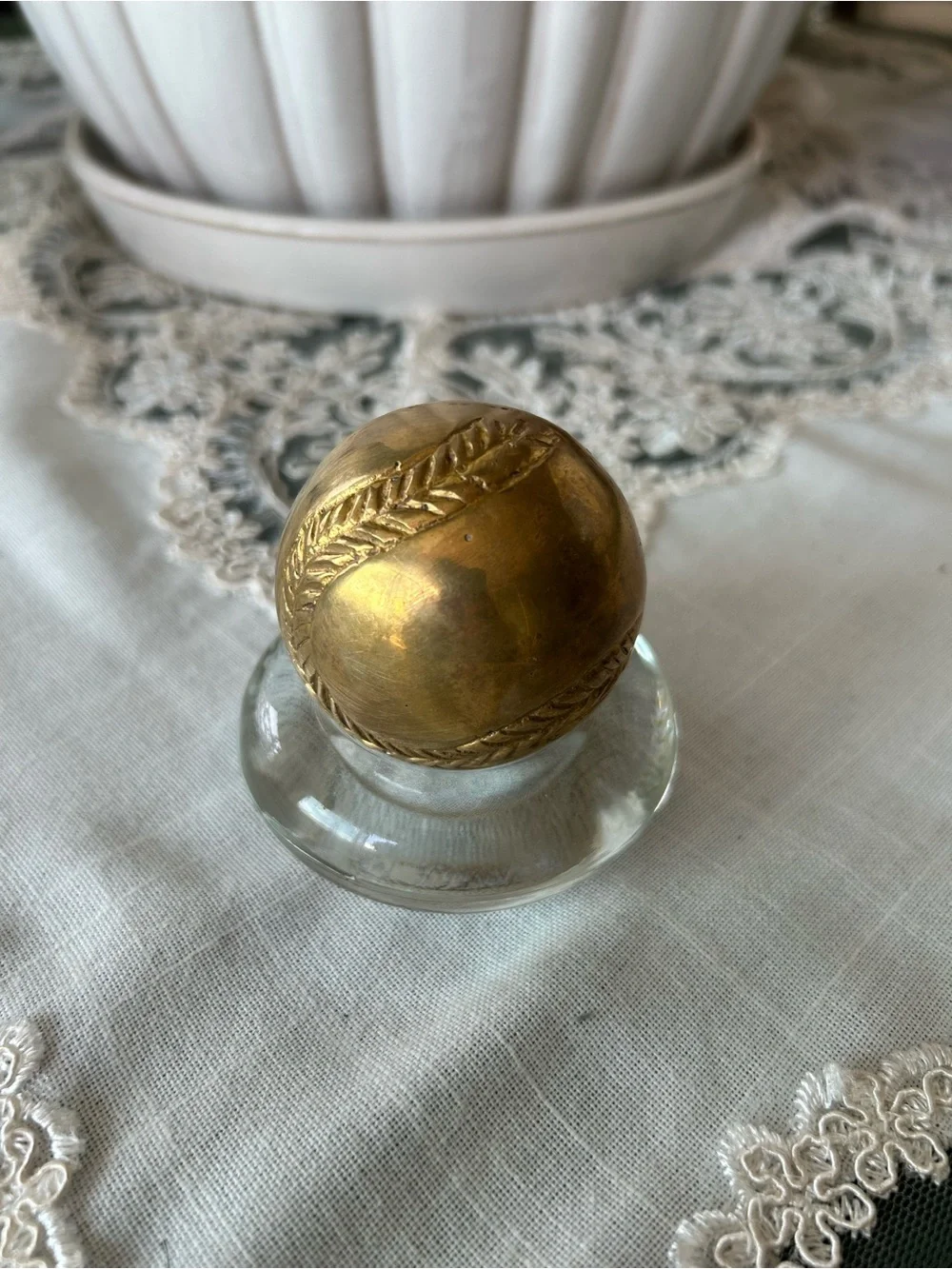 Brass Baseball Paperweight